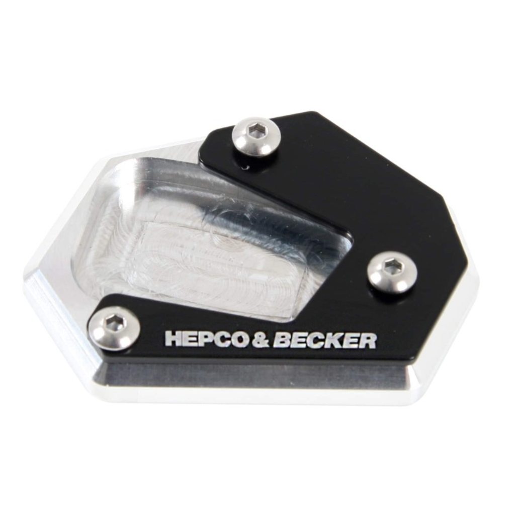 MIẾNG BỌC CHÂN CHỐNG HEPCO & BECKER - SIDE STAND PLATE - BLACK/SILVER - HONDA XL750 TRANSALP